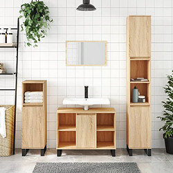 Maison Chic Armoire salle de bain,Meuble de rangement de salle de bain,Meuble haut chêne sonoma 80x33x60cm bois d'ingénierie -GKD896700