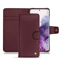 Housse cuir Samsung Galaxy S20 - Rabat portefeuille - Lie de vin ( Pantone #412234 ) - NOREVE