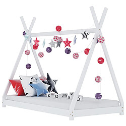 vidaXL Cadre de lit d'enfant Blanc Bois de pin massif 70x140 cm