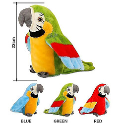 Universal Parrot parlant électrique, jouet moelleux en peluche le jour de l'anniversaire, Noël (bleu) pas cher