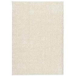 vidaXL Tapis ISTAN à poils longs aspect brillant crème 140x200 cm