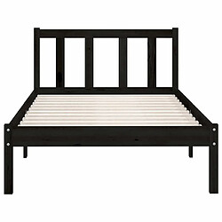 Acheter Maison Chic Lit adulte - Lit simple Cadre de lit,Structure du lit Contemporain Noir Bois de pin massif 90x190 cm Simple -MN46174