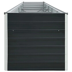 Avis vidaXL Lit surélevé de jardin Acier galvanisé 400x80x45 cm Anthracite