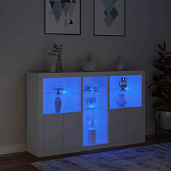 Maison Chic Commode Buffet - Meuble de rangement avec lumières LED blanc 162x37x100 cm -GKD35858 pas cher