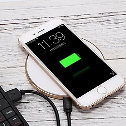 Wewoo Chargeur sans fil or pour iPhone, Galaxy, Huawei, Xiaomi, LG, HTC et autres téléphones intelligents Station de chargement sans Q21 rapide avec voyant, pas cher