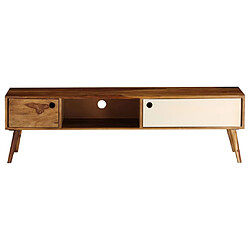 Helloshop26 Meuble télé buffet tv télévision design pratique 140 cm bois solide de sesham 2502071/2