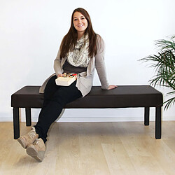 Mendler Banc banquette M37, simili-cuir mat ~ marron/pieds foncés, 120x49x43cm