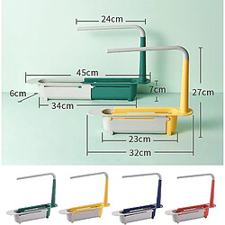 Universal Clips pour évier télescopique évier de cuisine extensible organisateur étagère éponge ornement bâton (bleu)