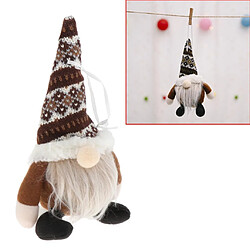 Avis Jouet En Peluche Santa Gnome Fait à La Main Pour Arbre De Noël Décor Suspendu Marron