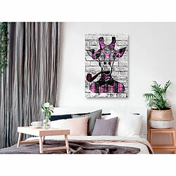 Paris Prix Tableau Imprimé Giraffe with Pipe Pink 60 x 90 cm