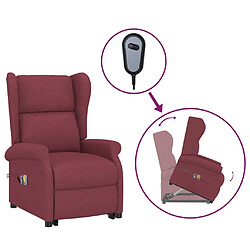 vidaXL Fauteuil de massage Rouge bordeaux Tissu