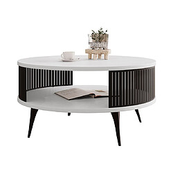 Bestmobilier Forini - table basse - blanc et noir - 75 cm