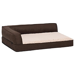 vidaXL Matelas de lit ergonomique de chien 60x42 cm Polaire aspect lin