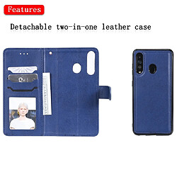 Acheter Wewoo Housse Coque Pour Galaxy A60 Étui de protection à rabat horizontal de couleur unie avec support et fentes cartes et portefeuille et cadre photo et lanière bleu