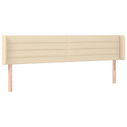 Maison Chic Tête de lit scandinave avec oreilles,meuble de chambre Crème 203x16x78/88 cm Tissu -MN21574