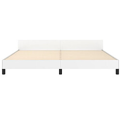 Acheter vidaXL Cadre de lit avec tête de lit sans matelas blanc 200x200 cm