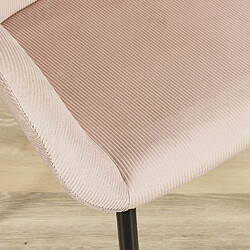 Acheter Toilinux Lot de 2 Fauteuils de table Giulia effet velours - Rose