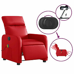 Maison Chic Fauteuil Relax pour salon, Fauteuil de massage inclinable électrique rouge similicuir -GKD45780 pas cher