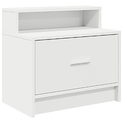 vidaXL Table de chevet avec tiroir blanc 51x31x47 cm