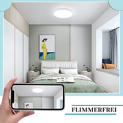 NETTLIFE Plafonnier LED plat 18 cm - 15 W, Blanc, 6000 K - Éclairage moderne cuisine, couloir, chambre pas cher