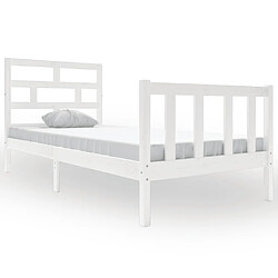 vidaXL Cadre de lit sans matelas blanc bois massif 90x200 cm