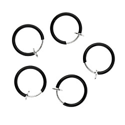 Acheter 5pcs faux clip sur le nez oreille septum lèvre sourcil anneau d'oreille pas-piercing noir