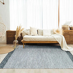 Thedecofactory TERRA COTTON BANDES - Tapis 100% coton bandes gris-blanc 160x230 pas cher