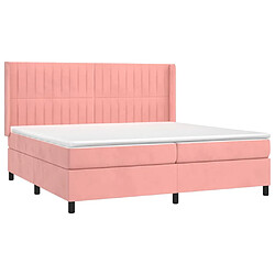 Avis Maison Chic Lit Adulte - Lit simple Lit à sommier tapissier avec matelas moelleux - Meuble de Chambre - Rose 200x200 cm Velours -MN54413