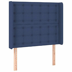 Maison Chic Tête de lit scandinave avec oreilles,meuble de chambre Bleu 103x16x118/128 cm Tissu -MN25621