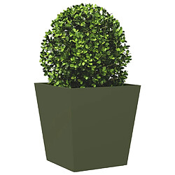 Avis vidaXL Jardinières 2 pcs vert olive 40x40x40 cm acier