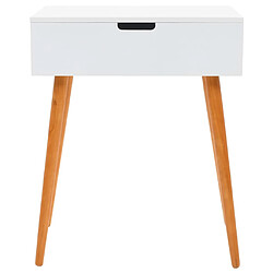 Helloshop26 Coiffeuse table de maquillage design meuble mobilier de chambre avec miroir 60 x 40 x 75 cm MDF blanc 02_0006292