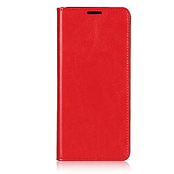 Etui en cuir véritable Cheval fou avec support rouge pour votre OPPO Find X2 Pro