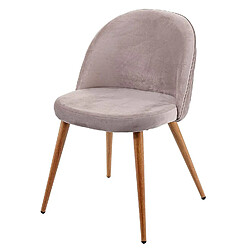 Decoshop26 Lot de 4 chaises de salle à manger tissu velours gris brun pieds en bois style rétro CDS04517