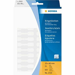 Herma 2510 Étiquettes bijouterie 10 x 49 mm carton 600 pièces Blanc