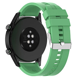 Bracelet en silicone 20mm, réglable, boucle d'acier argenté/vert menthe pour votre Huawei Watch GT Runner/Watch GT3 42mm