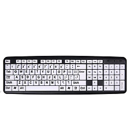 Clavier à gros caractères Filaire Clavier à grandes lettres Claviers USB pour malvoyants