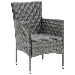 Maison Chic Mobilier à dîner 5 pcs de jardin avec coussins - Ensemble table et chaises d'extérieur - Salon/Mobilier de jardin classique Résine tressée Gris -MN19088 pas cher