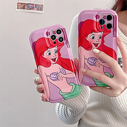 GUPBOO Étui pour iPhone11ProMax Silicone de bande dessinée de cas de téléphone portable de fille de sirène rousse