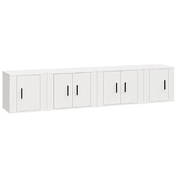 vidaXL Ensemble de meubles TV 4 pcs Blanc Bois d'ingénierie