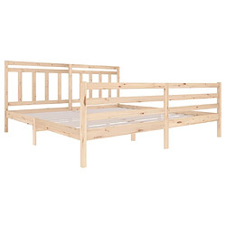 Avis Maison Chic Lit adulte - Lit simple Cadre de lit,Structure du lit Contemporain Bois massif 200x200 cm -MN46558