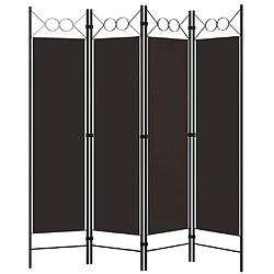 vidaXL Cloison de séparation 4 panneaux Marron 160 x 180 cm