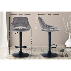 Non Lot de 2 tabourets de bar Milet velours B