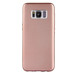 Wewoo Coque or rose pour Samsung Galaxy S8 Pur Couleur Huile Bec Souple TPU En Métal Bouton Étui De Protection Couverture Arrière