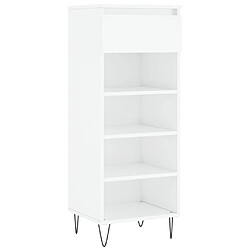 Maison Chic Armoire à Chaussures,Meuble de Rangement à Chaussures Blanc brillant 40x36x105cm Bois ingénierie -MN92857