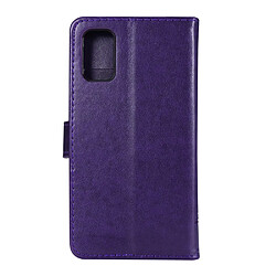 Etui en PU empreinte papillons flip avec support violet foncé pour votre Samsung Galaxy A41 (Global Version)