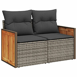 Acheter vidaXL Salon de jardin 8 pcs avec coussins gris résine tressée