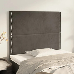 Maison Chic Lot de 2 Têtes de lit design pour chambre - Décoration de lit Gris foncé 100x5x78/88 cm Velours -MN94115