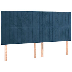 Avis vidaXL Tête de lit à LED Bleu foncé 200x5x118/128 cm Velours