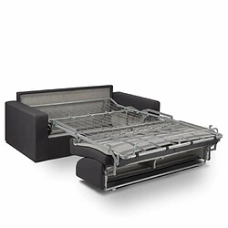 Avis Inside 75 Canapé VIRGOLA convertible express matelas 16 cm sommier métallique 140 cm tissu tweed taupe