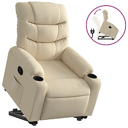 vidaXL Fauteuil inclinable Crème Tissu